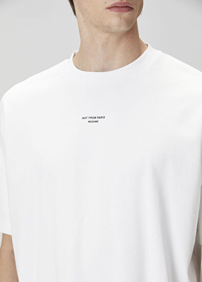 Drôle De Monsieur Beyaz Logo Baskılı T-shirt - 5
