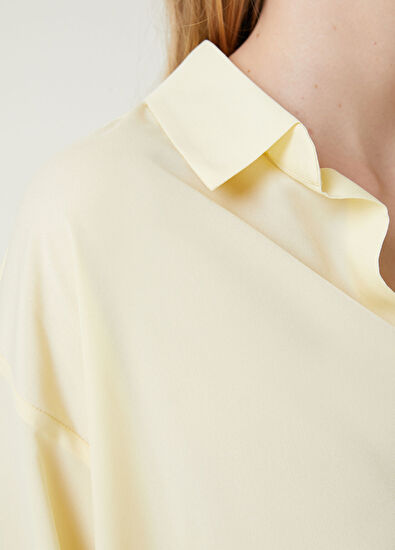 Beymen Club Açık Sarı Gömlek Yaka Bluz - 4