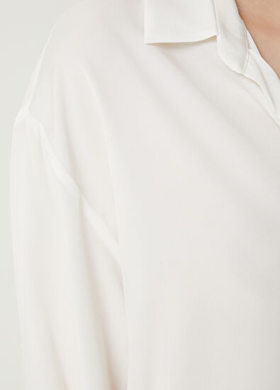 Beymen Club Kırık Beyaz İpek Bluz - 4
