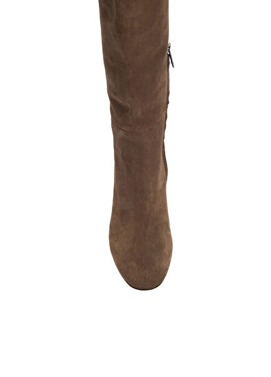 Beymen Club Khaki Women's Suede Boots - 4