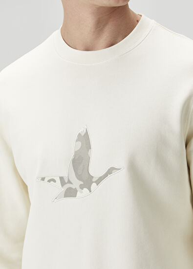 Beymen Club Krem Kamuflaj Kaz Nakışlı Sweatshirt - 6