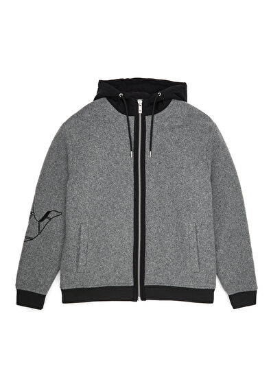 Beymen Club Grey Hooded Flannel Wool Coat - 7