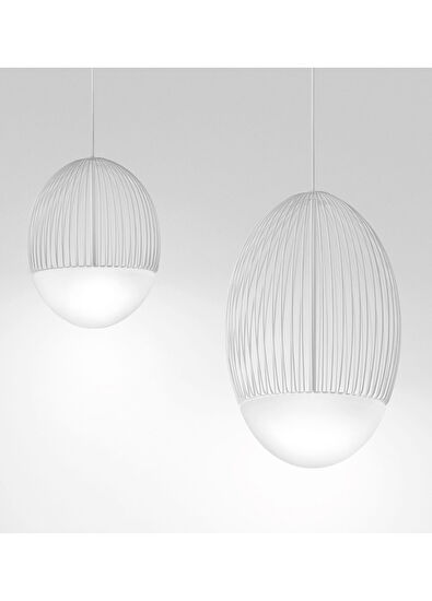 Bakara Collection Riketta Büyük Boy Beyaz Metal Sarkıt Avize  - 4