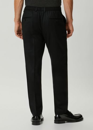 Dolce&Gabbana Black Lanyard Wool Trousers - 3