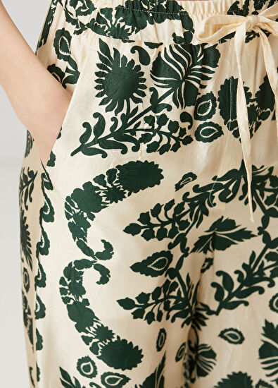 Sandro Cavalaire Yeşil Şal Desenli Pantolon - 5