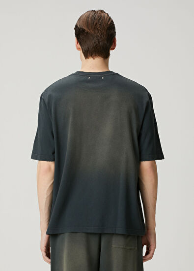 Golden Goose Grey Gradient Logo Embroidered T-Shirt - 4