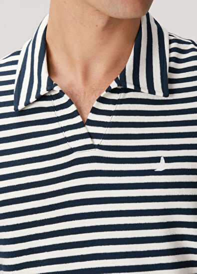 Beymen Club Comfort Fit Lacivert Beyaz Marin Polo Yaka T-shirt - 6