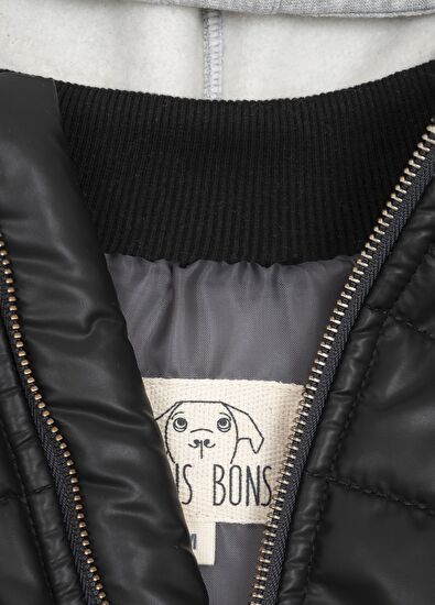 Mons Bons Puffer Siyah Köpek Mont - 4