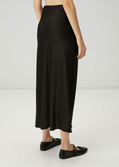 Beymen Club Siyah Maksi Evaze Saten Etek - 5