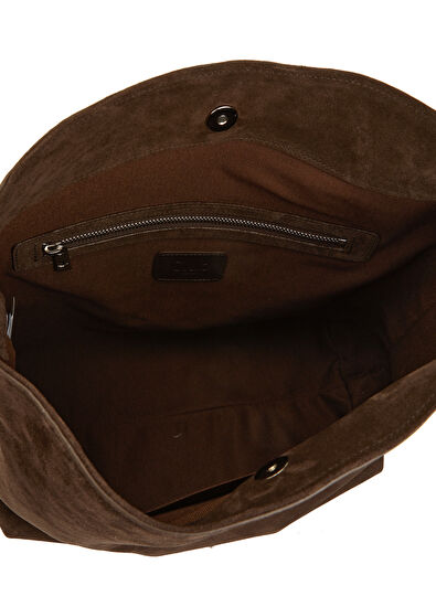 Beymen Club Brown Women's Suede Hobo Shoulder Bag - 5