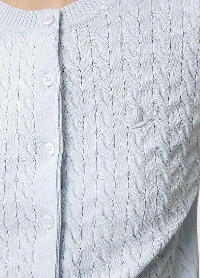 Beymen Club Blue Cable Knit Mini Cardigan - 6