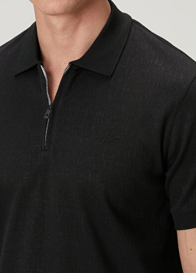 Beymen Club Siyah Comfort Fit Fermuarlı Polo T-shirt - 6
