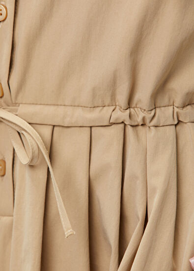 Beymen Club Beige Striped Mini Shirt Dress - 6