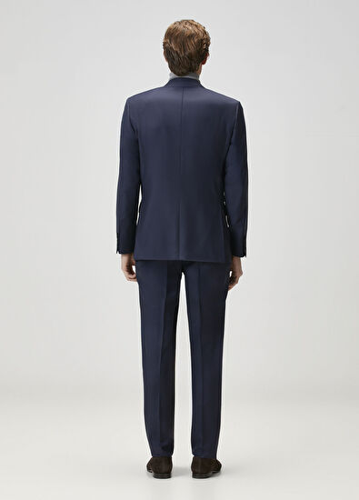 Koyu Lacivert Yün Takım Elbise - Görsel 6