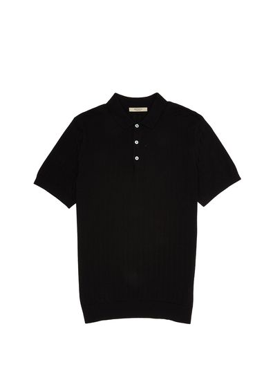 Beymen Collection Siyah Polo Yaka Ajurlu Kısa Kollu Triko - 7