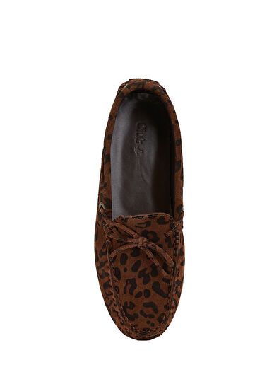 Beymen Club Leopar Print Lace-Up Women's Suede Driver - 4