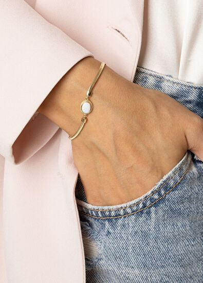 Lovely İtalyan Opal 14 Ayar Kadın Altın Bileklik - Görsel 7