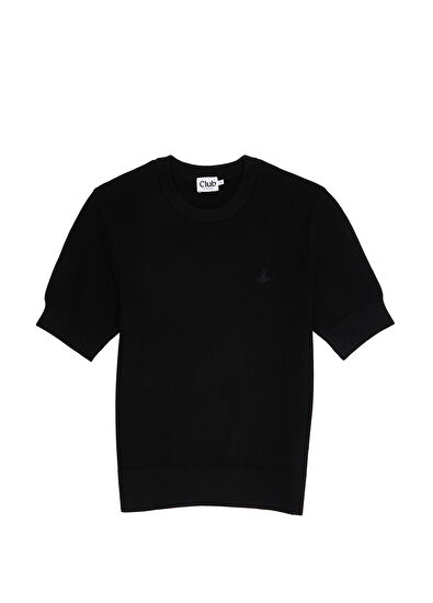 Beymen Club Siyah Kısa Kol Pike Kazak - 7