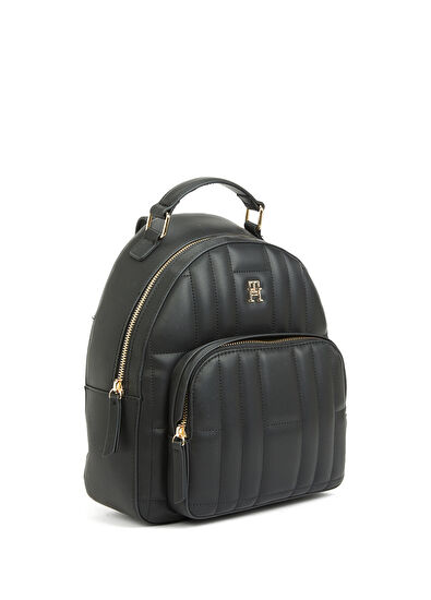 Tommy Hilfiger Siyah Çizgi Kapitoneli Kadın Sırt Çantası - 3