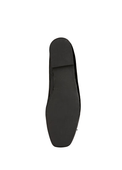 Beymen Club Black Logo Accessories Leather Ballet Flats - 5