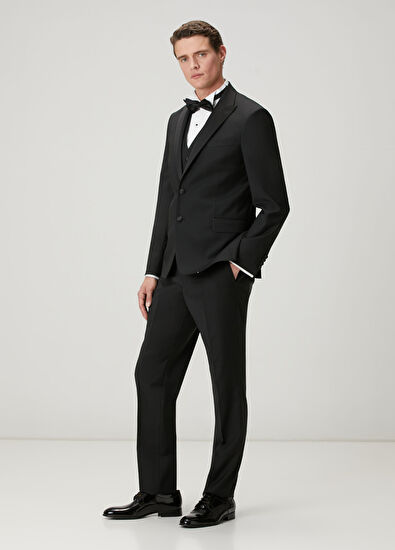 Beymen Club Black Vest Detailed Wool Tuxedo - 5