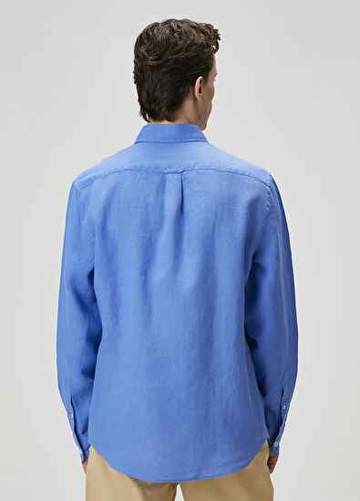 Beymen Club Comfort Fit Blue Linen Shirt - 5
