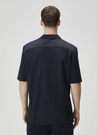 Zegna Lacivert Kısa Kollu Gömlek - 4