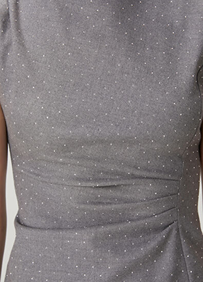 Beymen Club Grey Embellished Midi Dress - 7