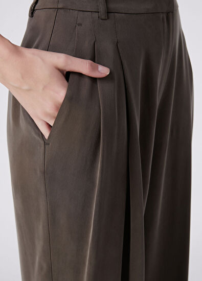 Beymen Club Khaki Cupro Palazzo Pants - 6