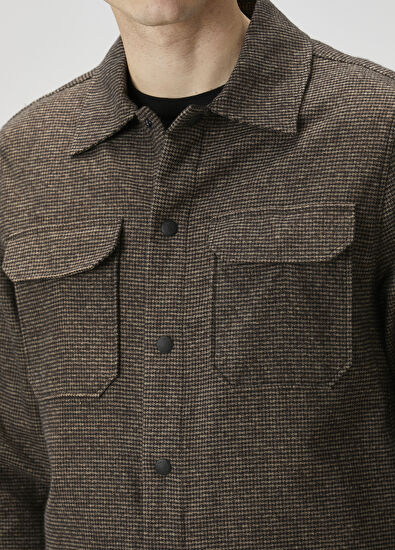 Beymen Club Siyah Kahverengi Dokulu Dış Gömlek - 5