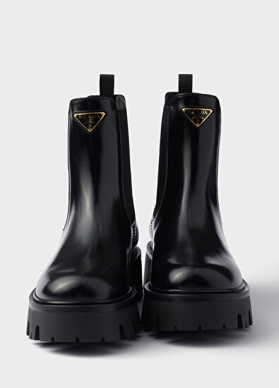 Siyah Fırçalanmış Deri Kadın Bot - Görsel 6