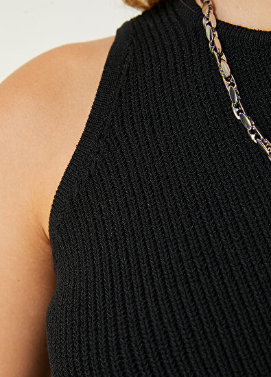 Beymen Club Siyah Halter Yaka Triko Atlet - 5