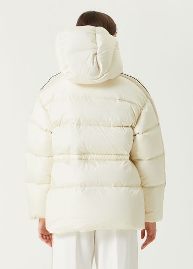Palm Angels Krem Kapüşonlu Puff Mont - 5