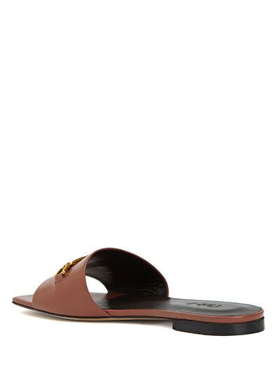 Beymen Club Gül Kurusu Zincir Logo Kadın Deri Terlik - 3