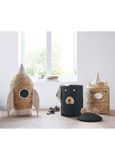 Zoa Collection Rattan Rocket Toy Basket with Lid - 6