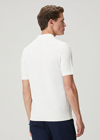 Beymen Club White Textured Short Sleeve Sweater - 5