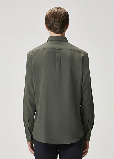 Beymen Club Comfort Fit Khaki Flannel Textured Shirt - 5