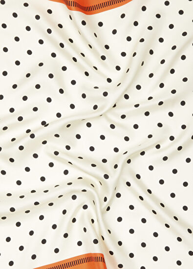 Beymen Club Ekru Turuncu Puantiyeli İpek Eşarp - 5