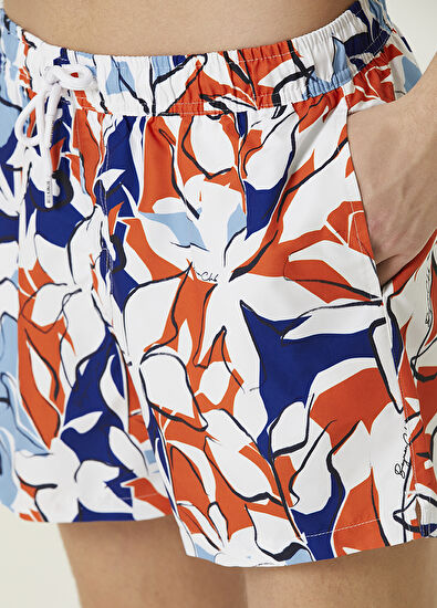 Beymen Club Mavi Turuncu Çiçek Desenli Mayo - 5