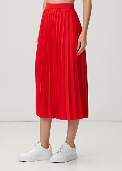 Beymen Club Nar Çiçeği Plisoleil Midi Krep Etek - 3