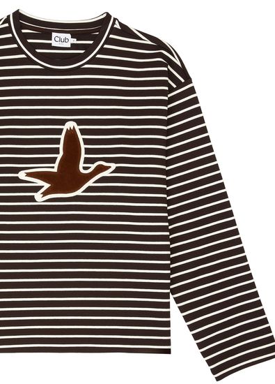 Beymen Club Brown Ecru Striped Logo Sweatshirt - 7