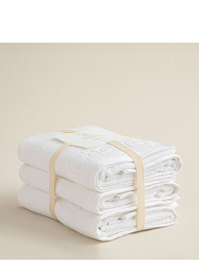 Chakra Solid White 3-Piece Towel Set 50x90 cm - 4