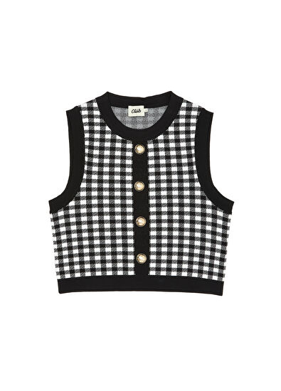 Beymen Club Black White Checkered Knit Tank Top - 7