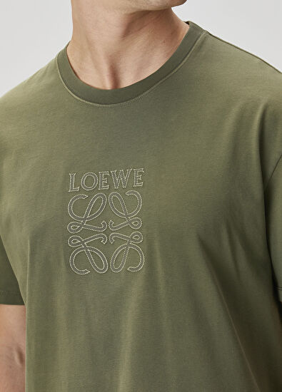Loewe Haki Logo Nakışlı T-shirt - 5