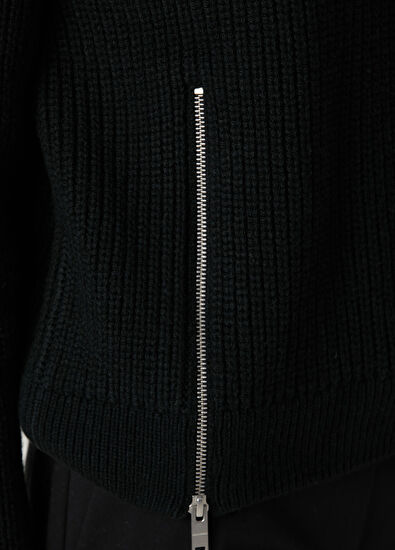 Siyah Fermuar Detaylı Kazak - Görsel 7