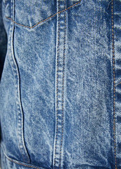 Beymen Club Mavi Taş İşlemeli Denim Ceket - 7