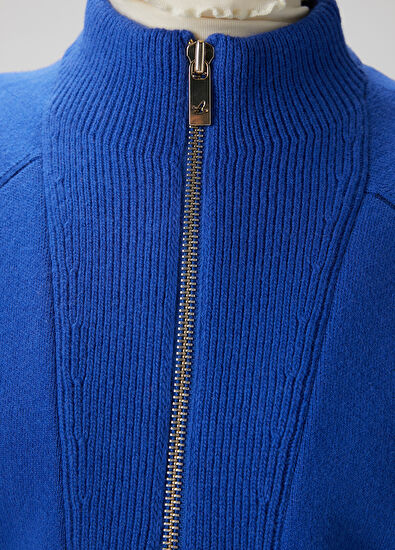 Beymen Club Mavi Yarım Fermuarlı Yün Kazak - 5