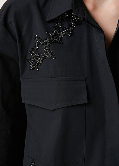 Beymen Club Black Embellished Technical Over Shirt - 5