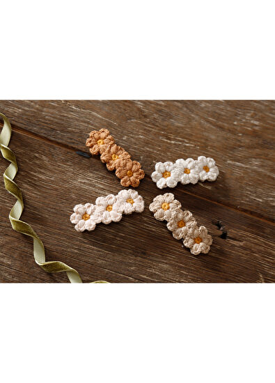 2 Stories Caramel Candlelight Daisy Girls 2-Pack Hairpins - 6