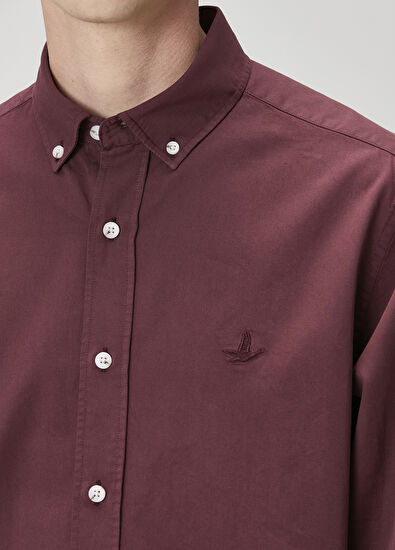 Beymen Club Comfort Fit Plum Gabardine Texture Shirt - 6